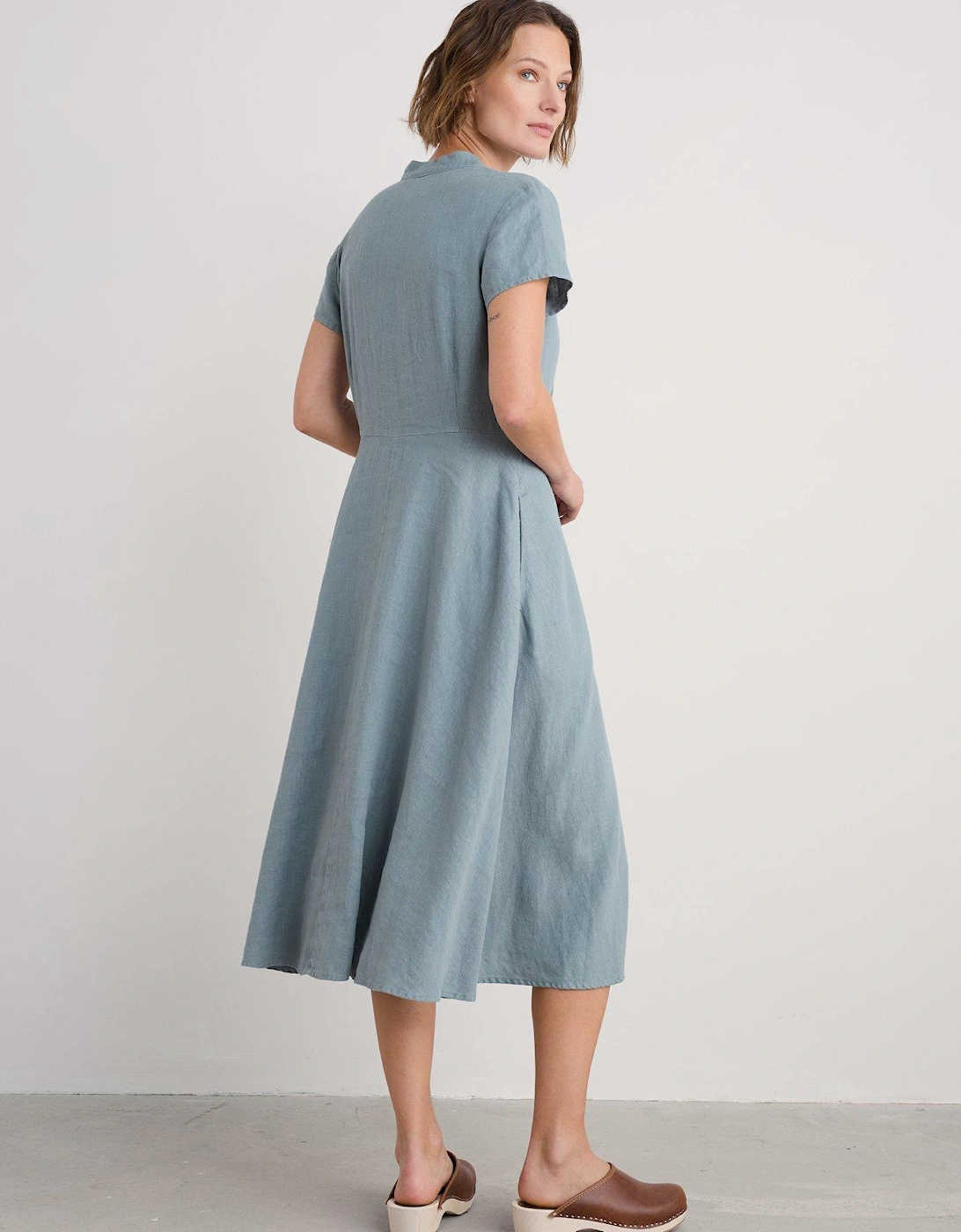 Carved Wood Dress - Blue