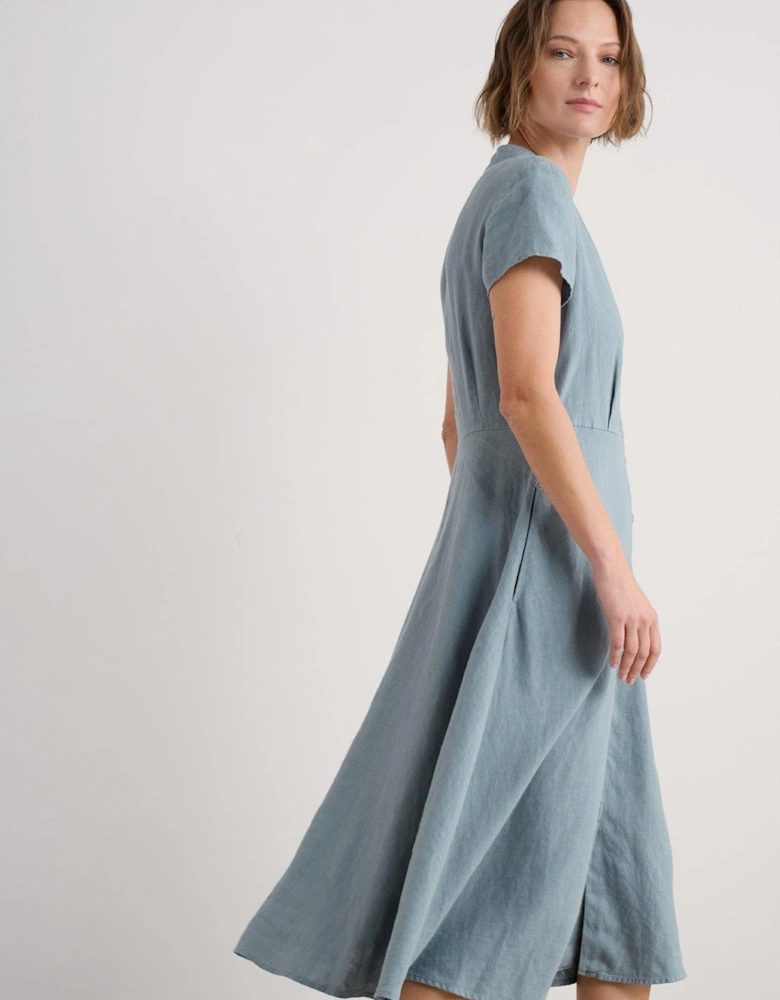Carved Wood Dress - Blue