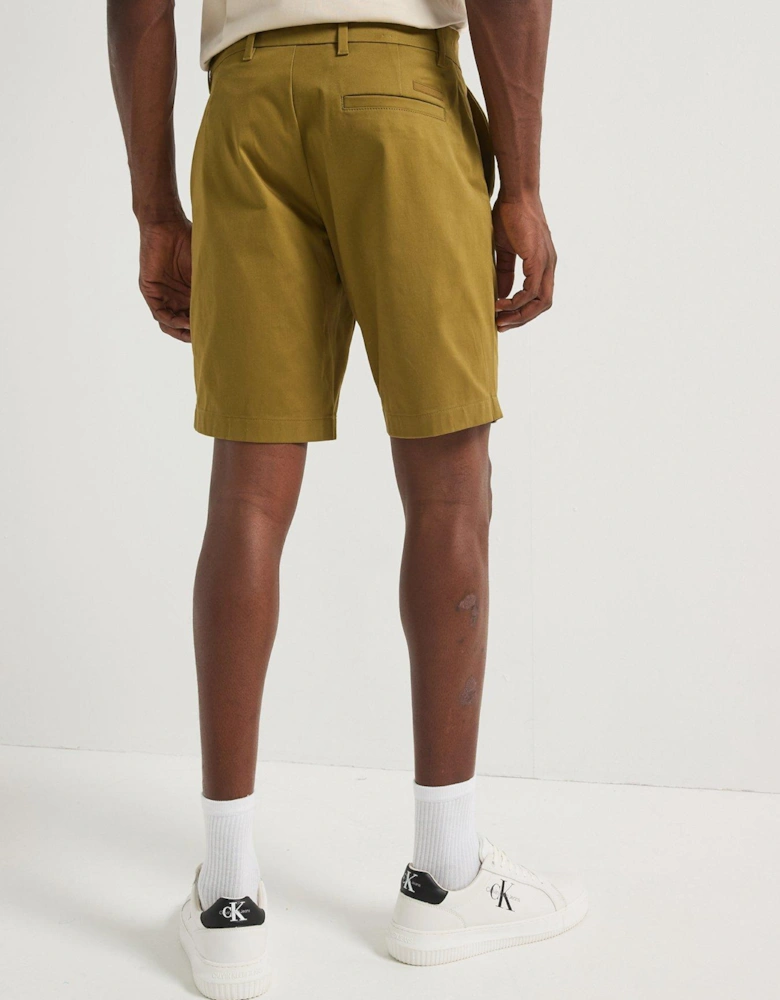 Satin Stretch Slim Short - Green