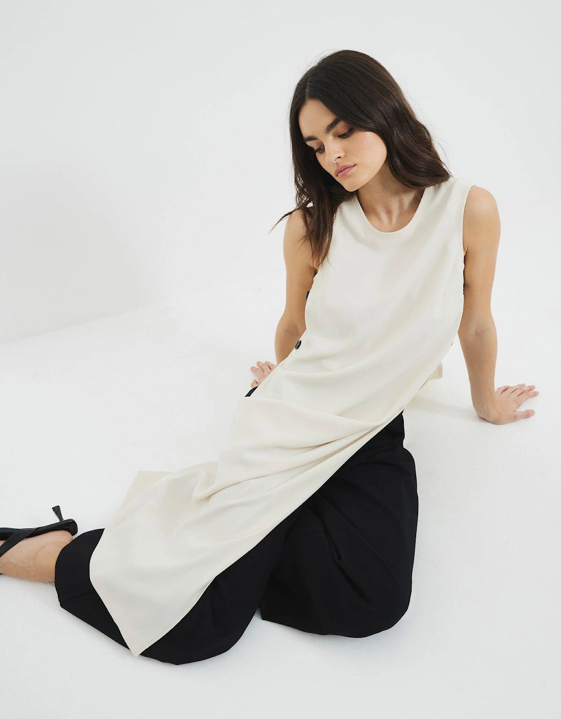 Tailored Maxi Top - Cream