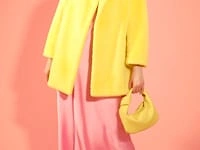 Yellow Faux Fur Short Coat