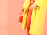 Yellow Faux Fur Midi Coat
