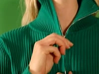 Funnel Neck Ribbed Jumper in Green