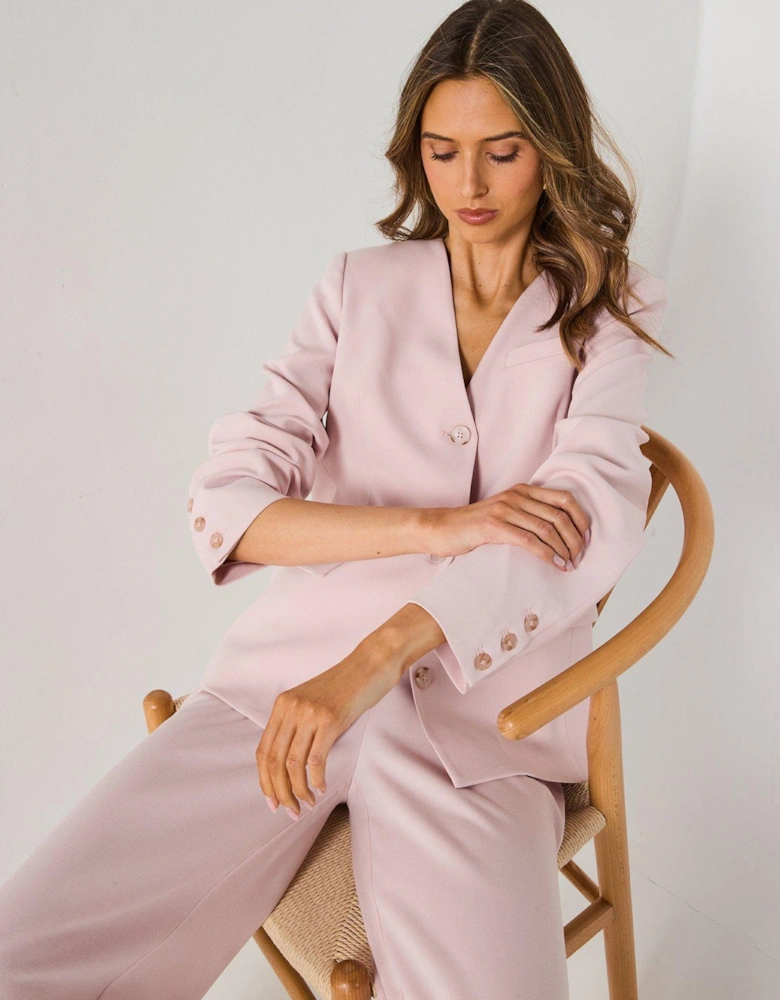 Collarless Tailored Jacket