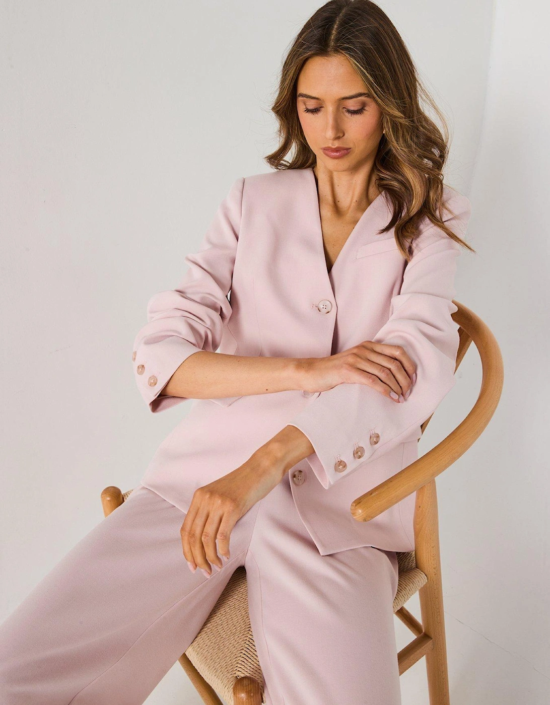 Collarless Tailored Jacket