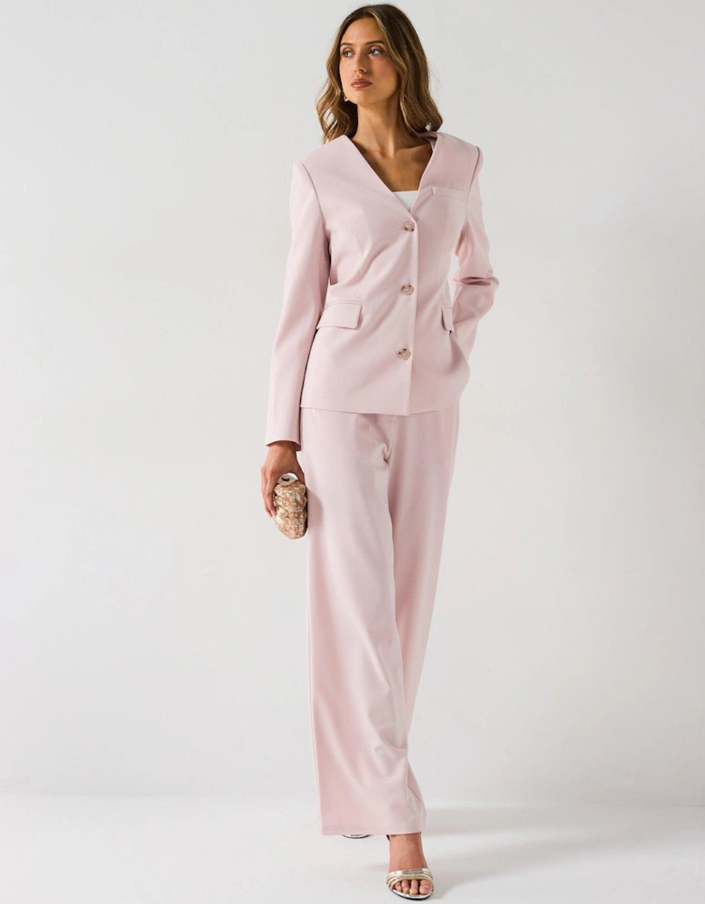 Collarless Tailored Jacket