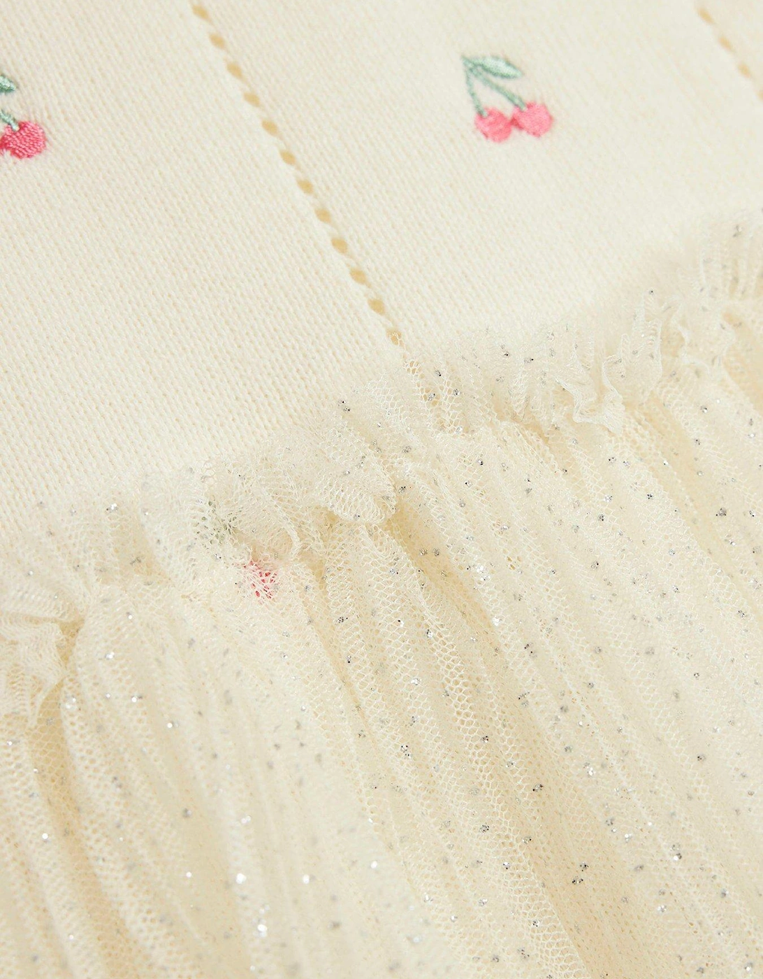 Baby Girls Cherry Tutu Dress Set - Cream