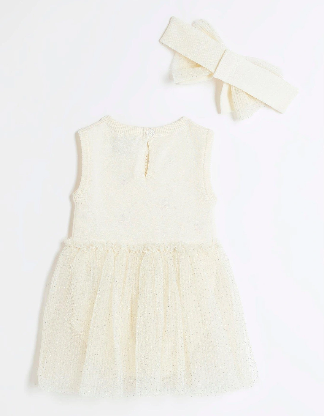 Baby Girls Cherry Tutu Dress Set - Cream