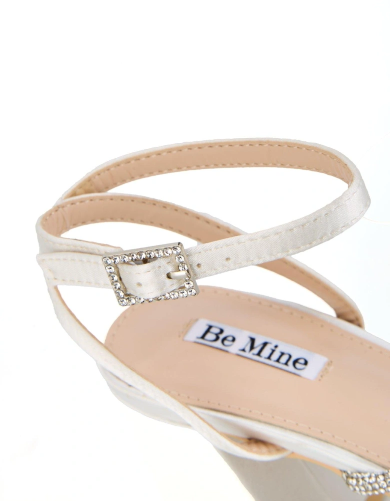 Be Mine Tisca Heeled Sandals - Ivory Satin
