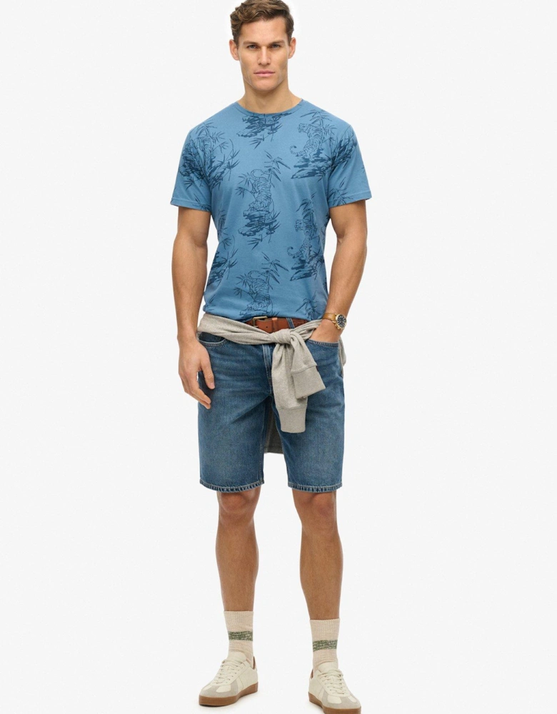Classic Essential Printed T-Shirt - Blue