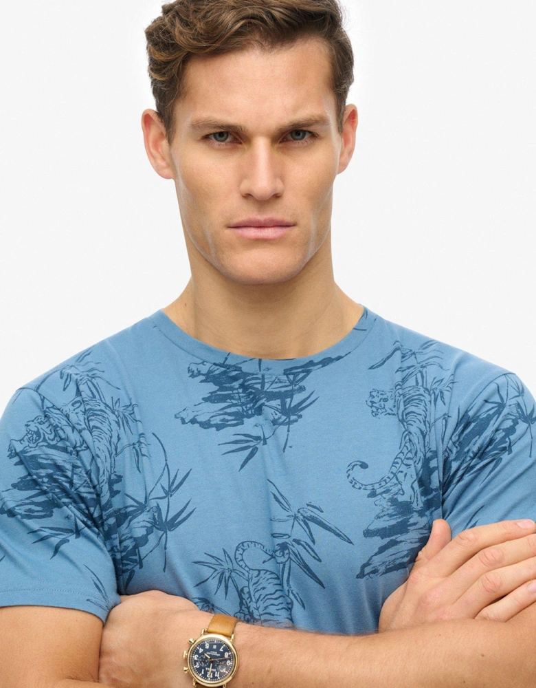Classic Essential Printed T-Shirt - Blue