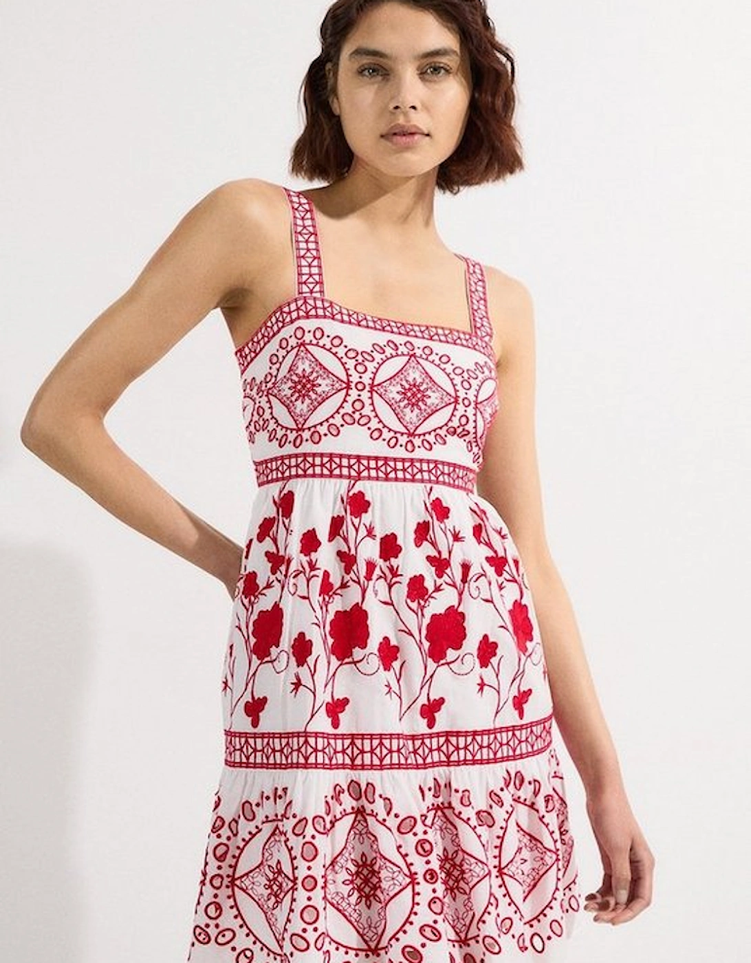 Floral & Geo Embroidered Mini Dress, 5 of 4
