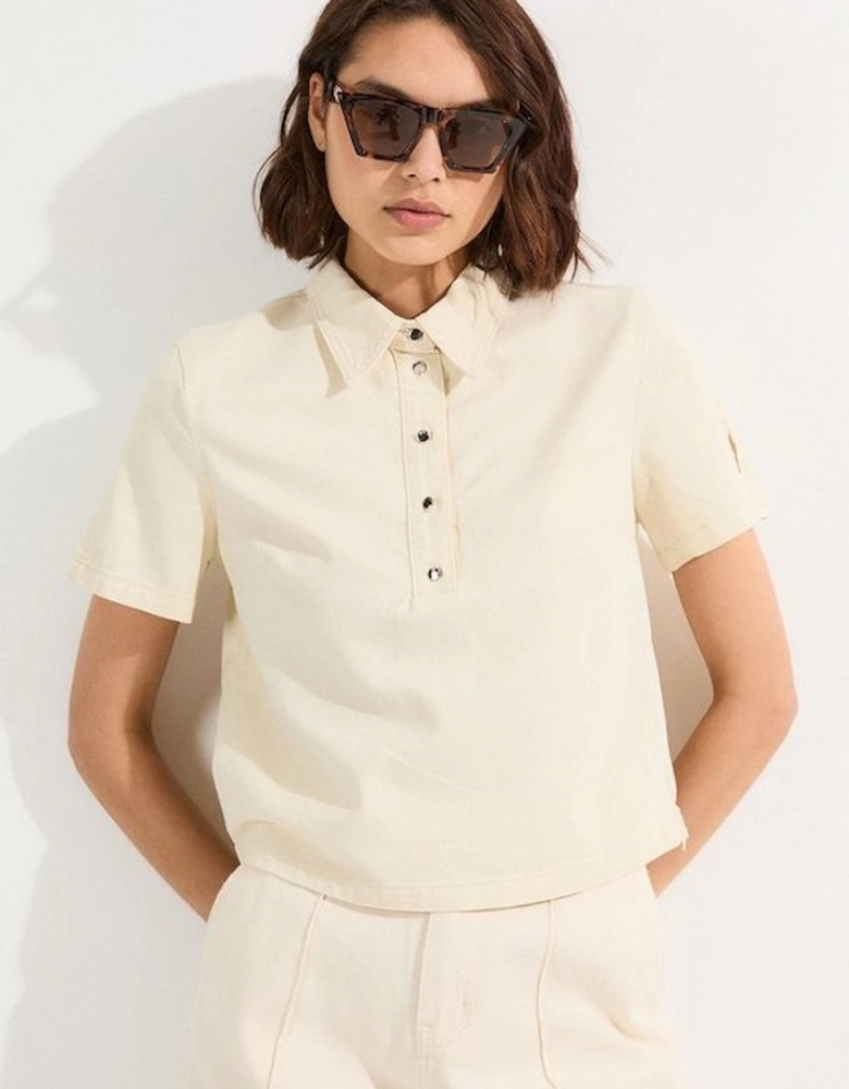 Denim Short Sleeve Button Shirt