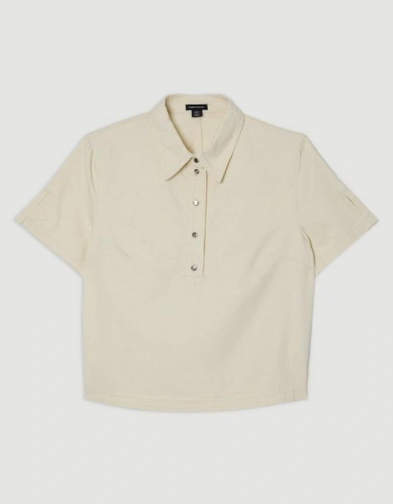 Denim Short Sleeve Button Shirt