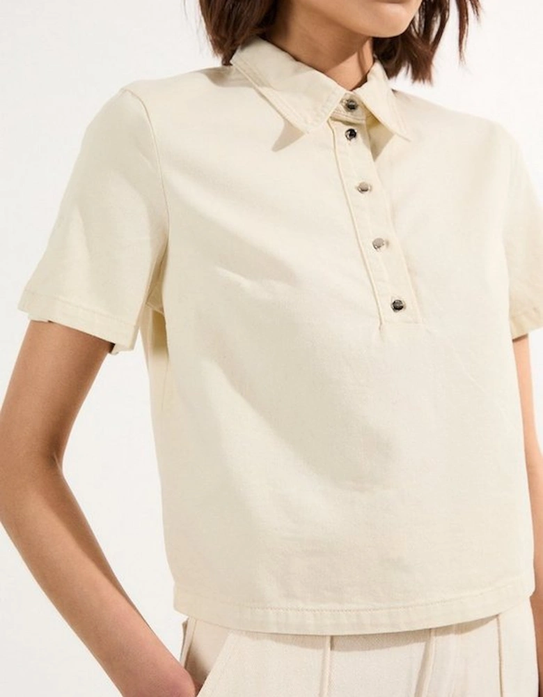 Denim Short Sleeve Button Shirt