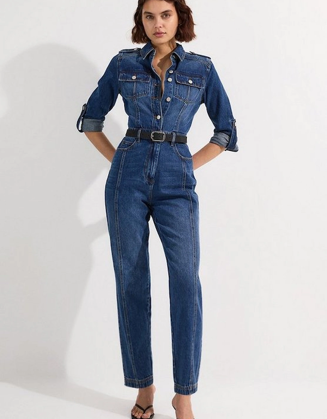 Petite Denim Boiler Jumpsuit