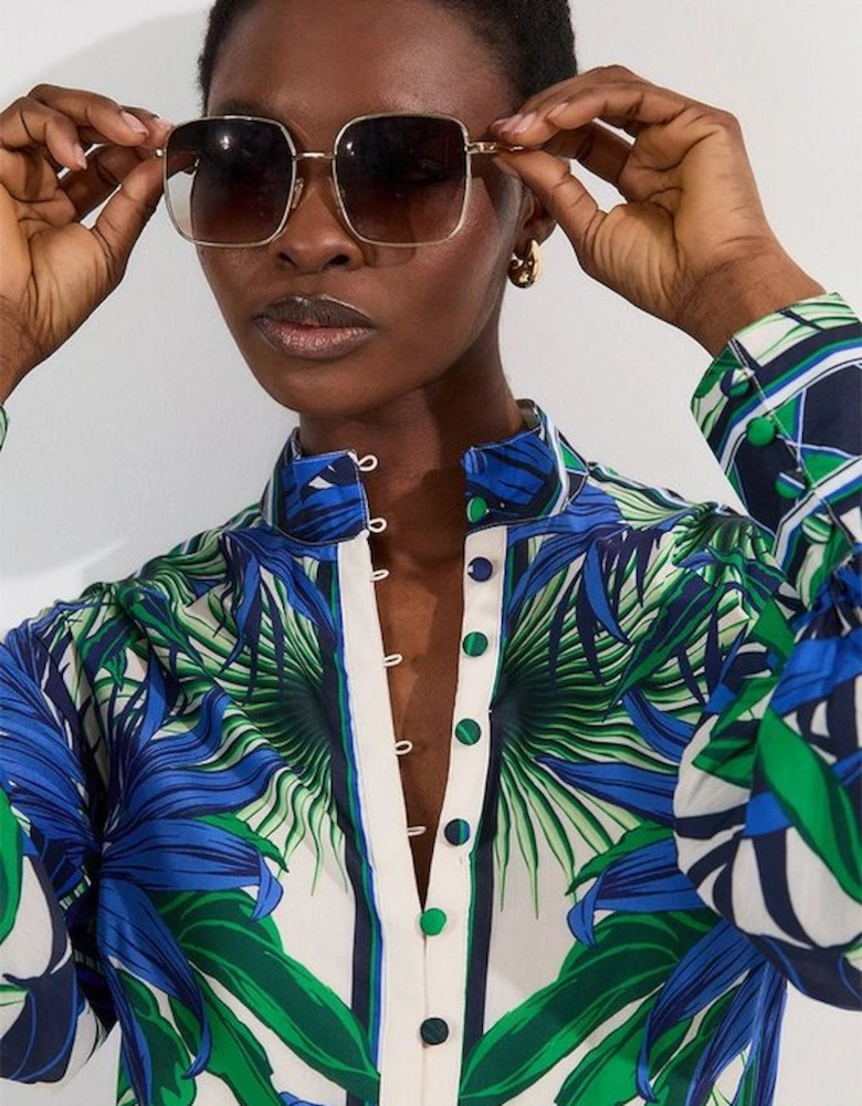 Voile Mirrored Floral Woven Blouse