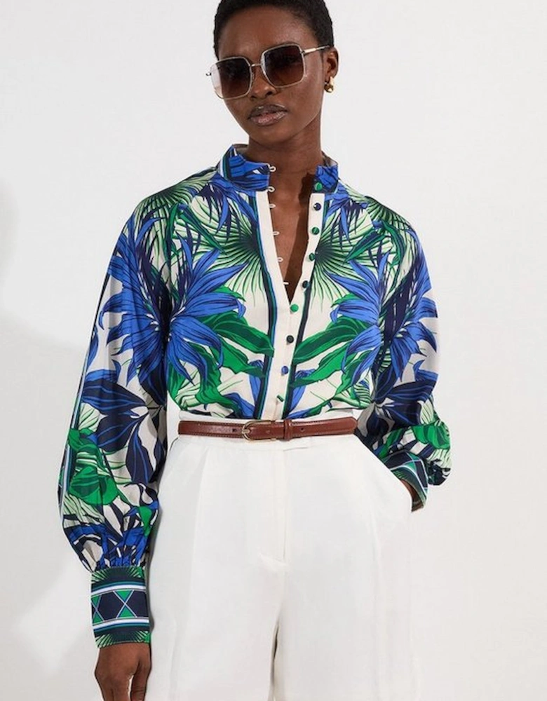 Voile Mirrored Floral Woven Blouse