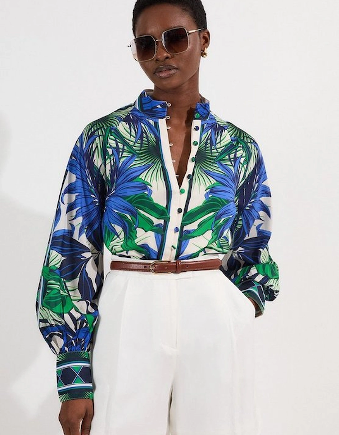 Voile Mirrored Floral Woven Blouse