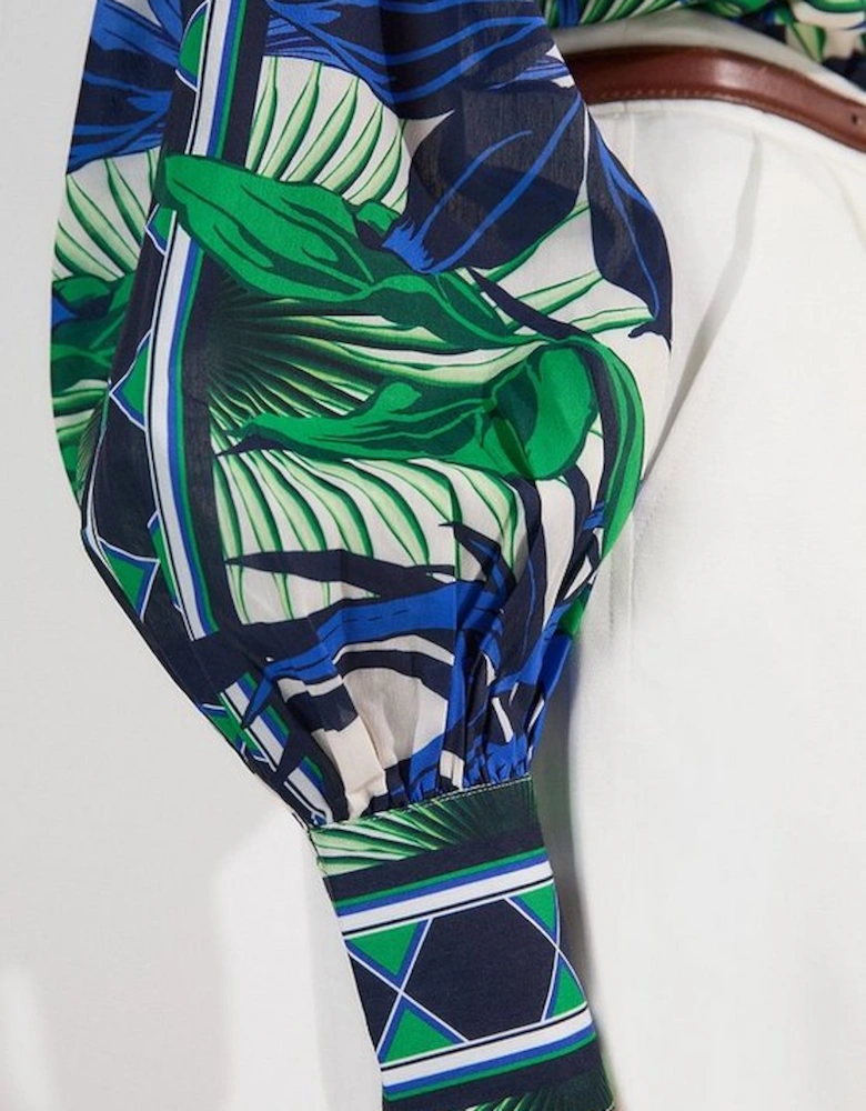 Voile Mirrored Floral Woven Blouse