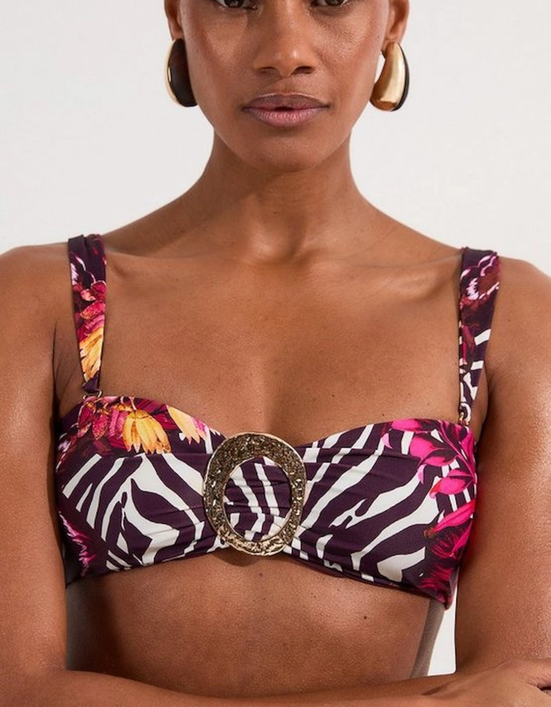 Slinky Bandeau Trim Detail Bikini Top