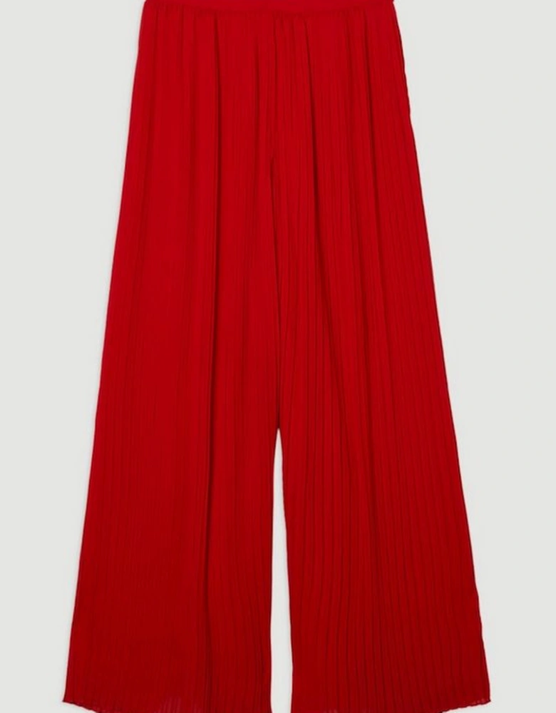 Pleated Woven Wide Leg Trousers