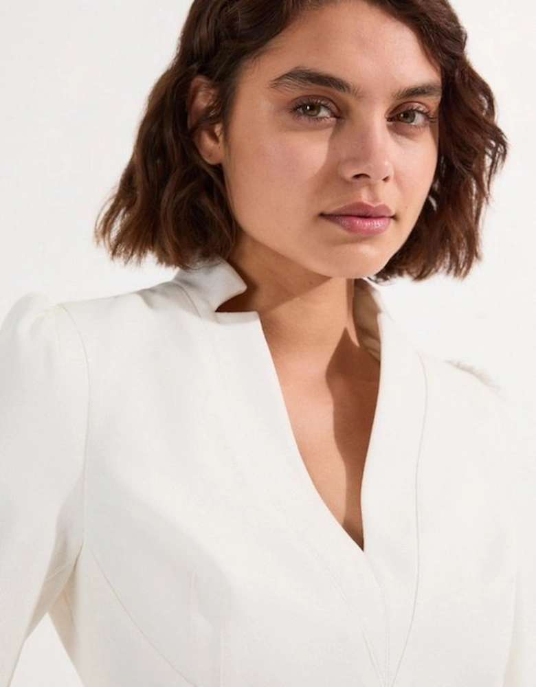Structured Crepe Belted Forever Midi Dress
