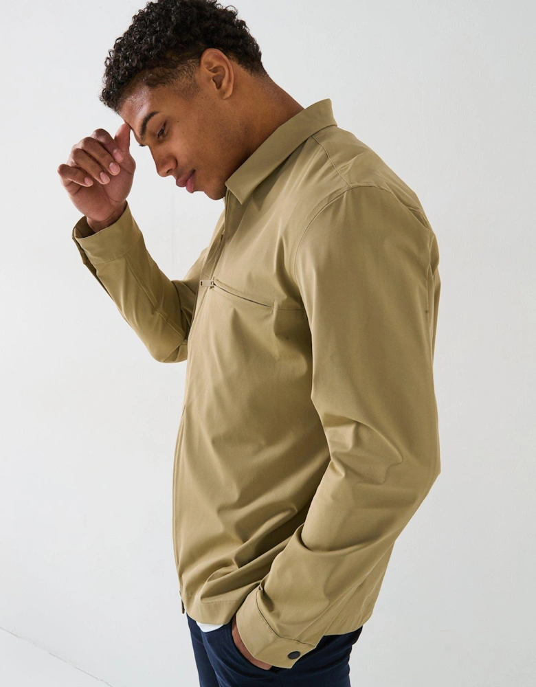 Nylon Stretch Technical Overshirt - Natural