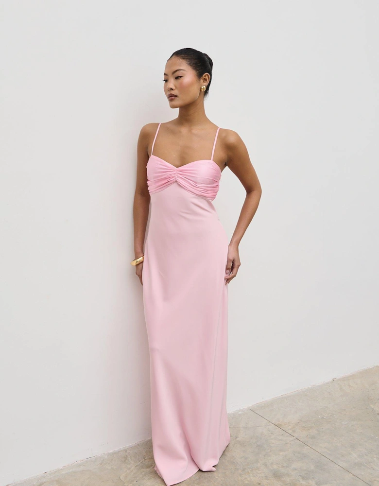Joely Contrast Maxi Dress - Peony Pink