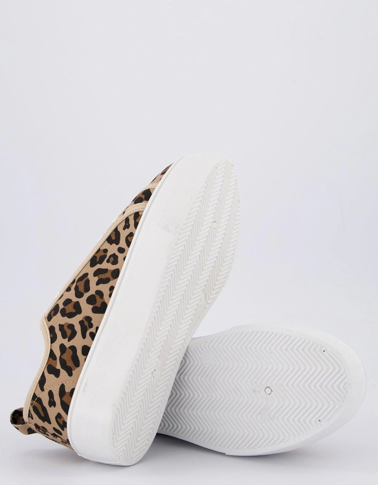 Standard Canvas Lace Up Platform Trainers - Brown