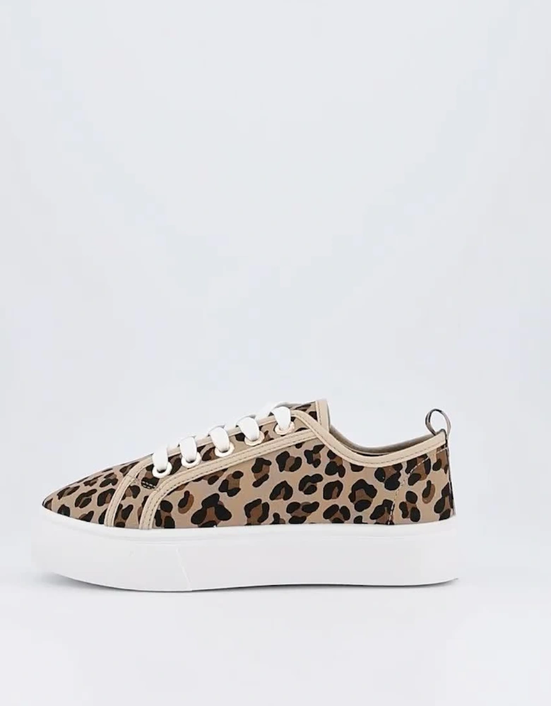 Standard Canvas Lace Up Platform Trainers - Brown