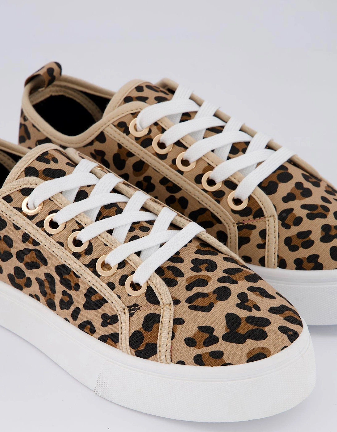 Standard Canvas Lace Up Platform Trainers - Brown