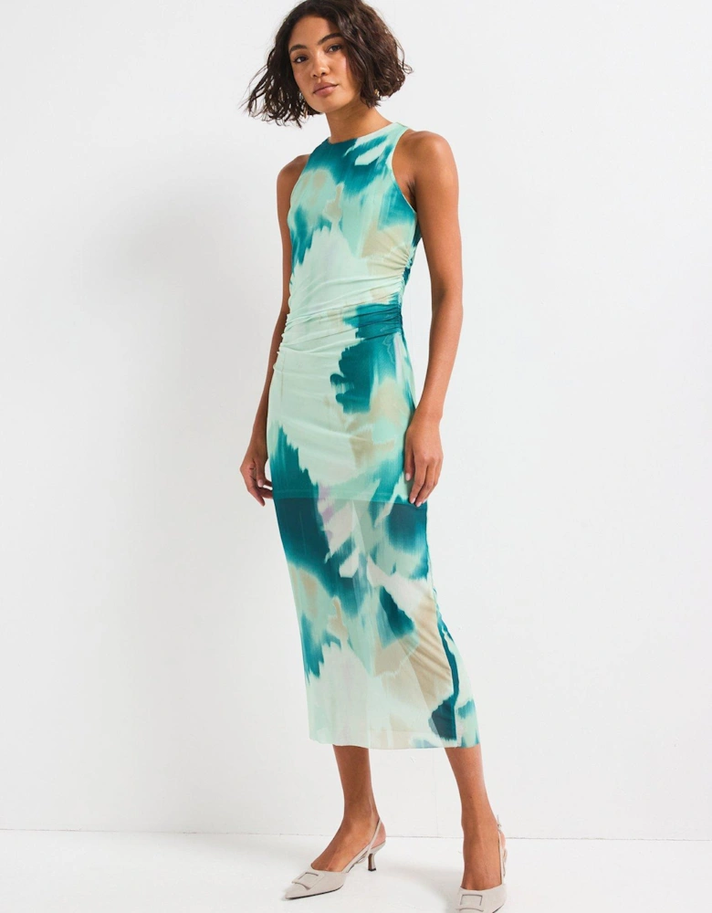Round Neck Midi Dress - Multi