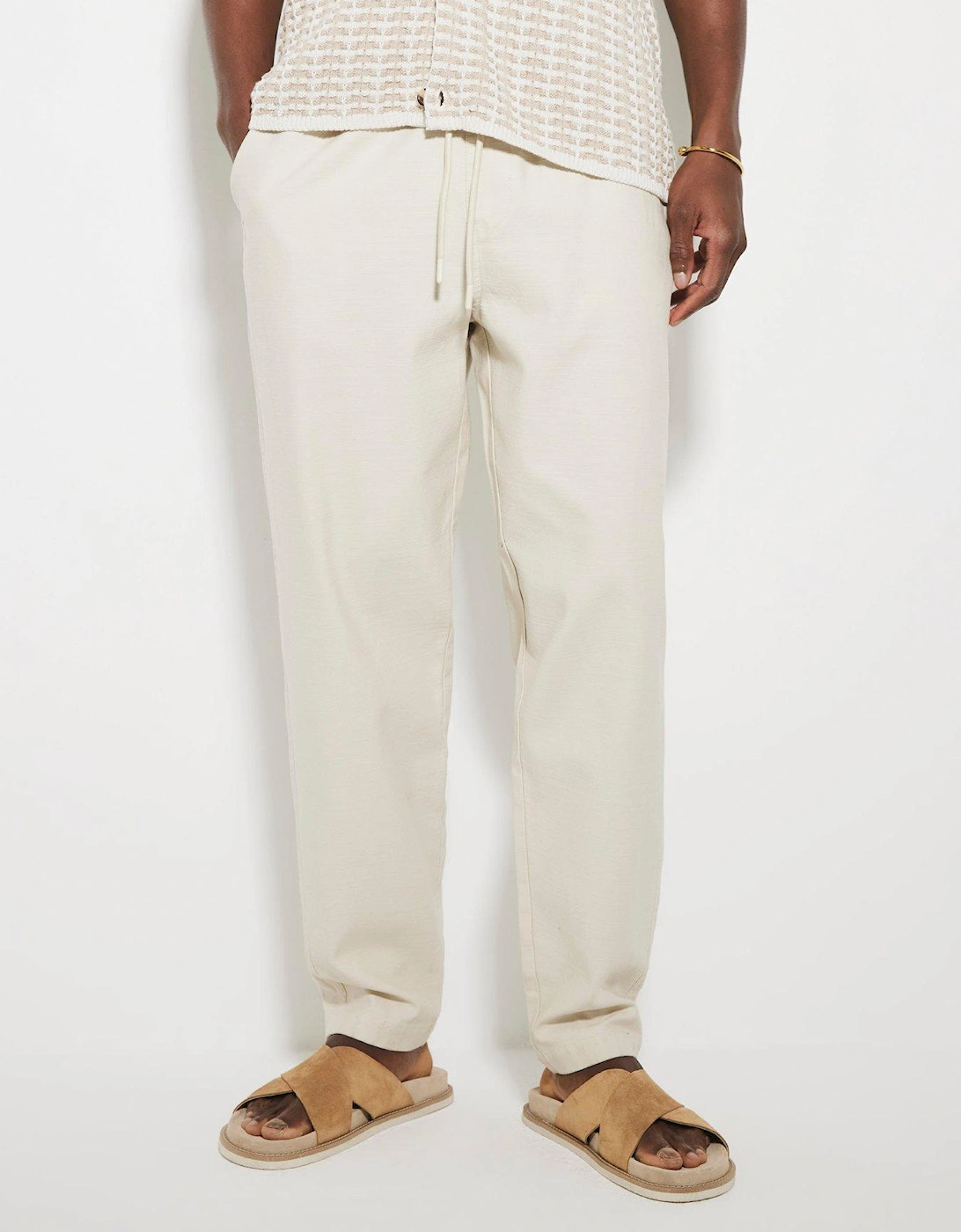 Beige Pull On Trousers, 2 of 1