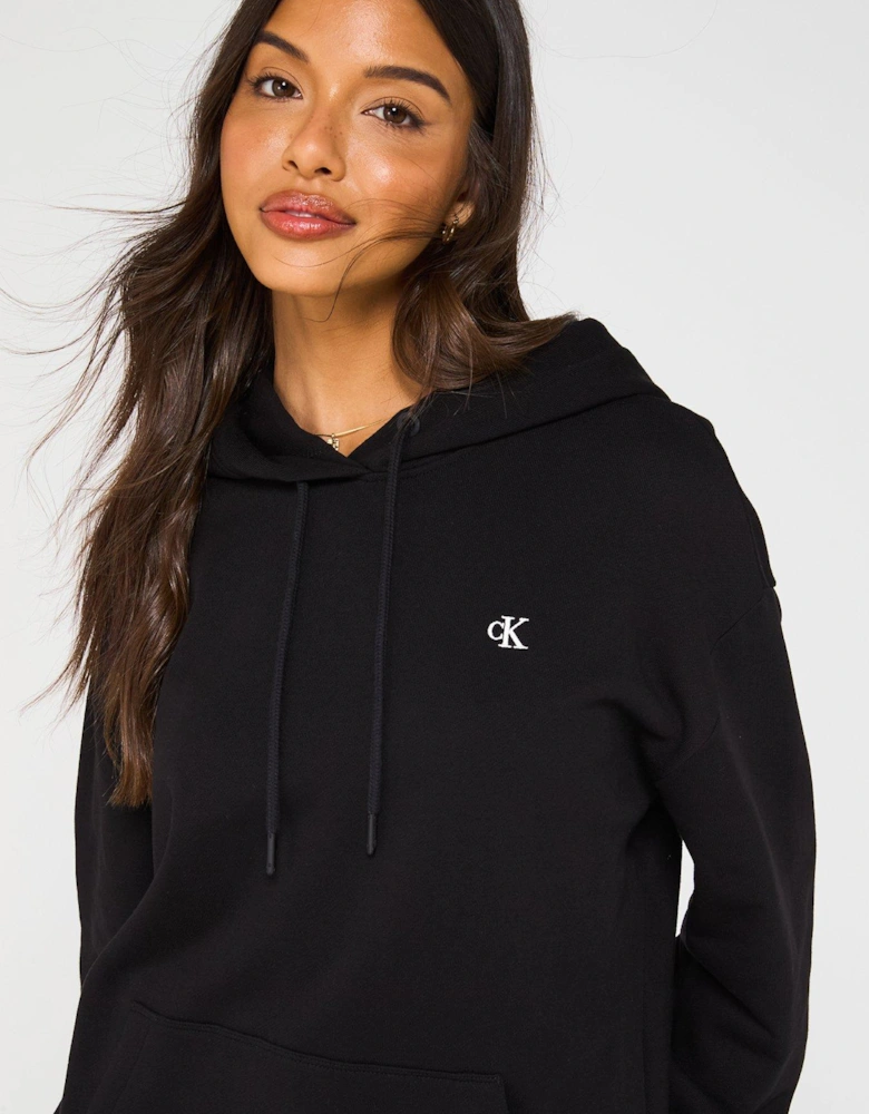 Script Logo Back Oversized Hoodie - Black