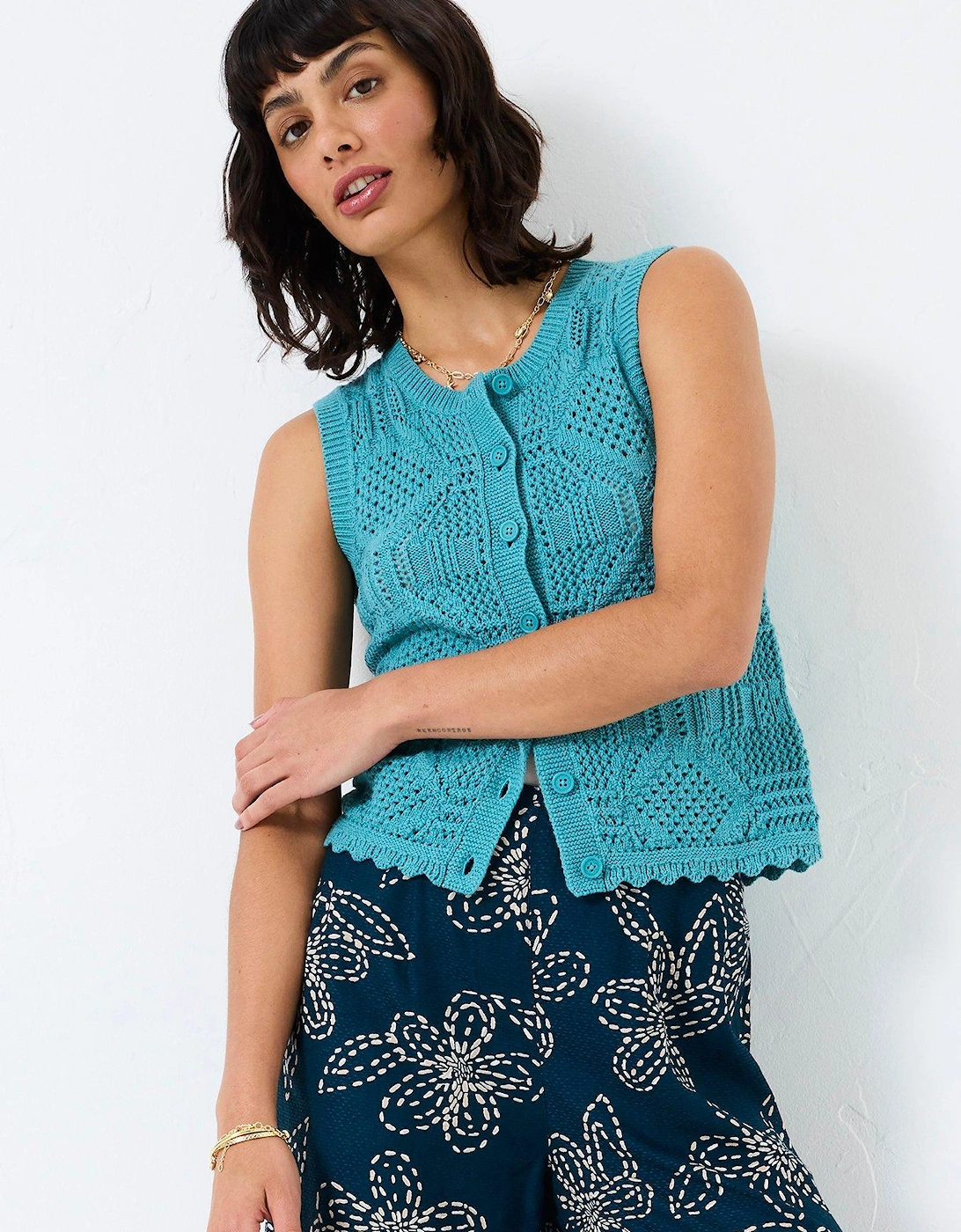 Jodie Knitted Vest - Green, 2 of 1