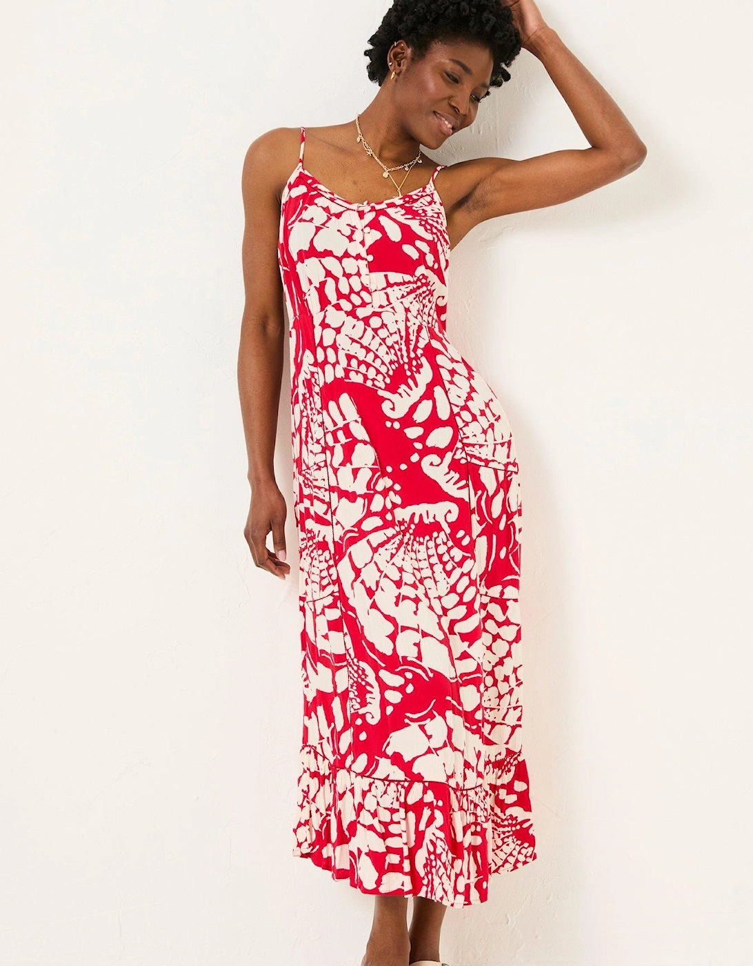 Mae Shell Print Dress - Red, 2 of 1