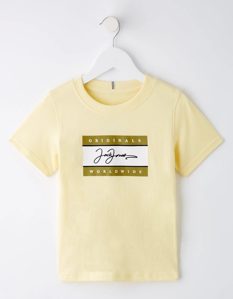 Younger Boys Frederiksberg Boxscript Short Sleeve T-Shirt - Double Cream