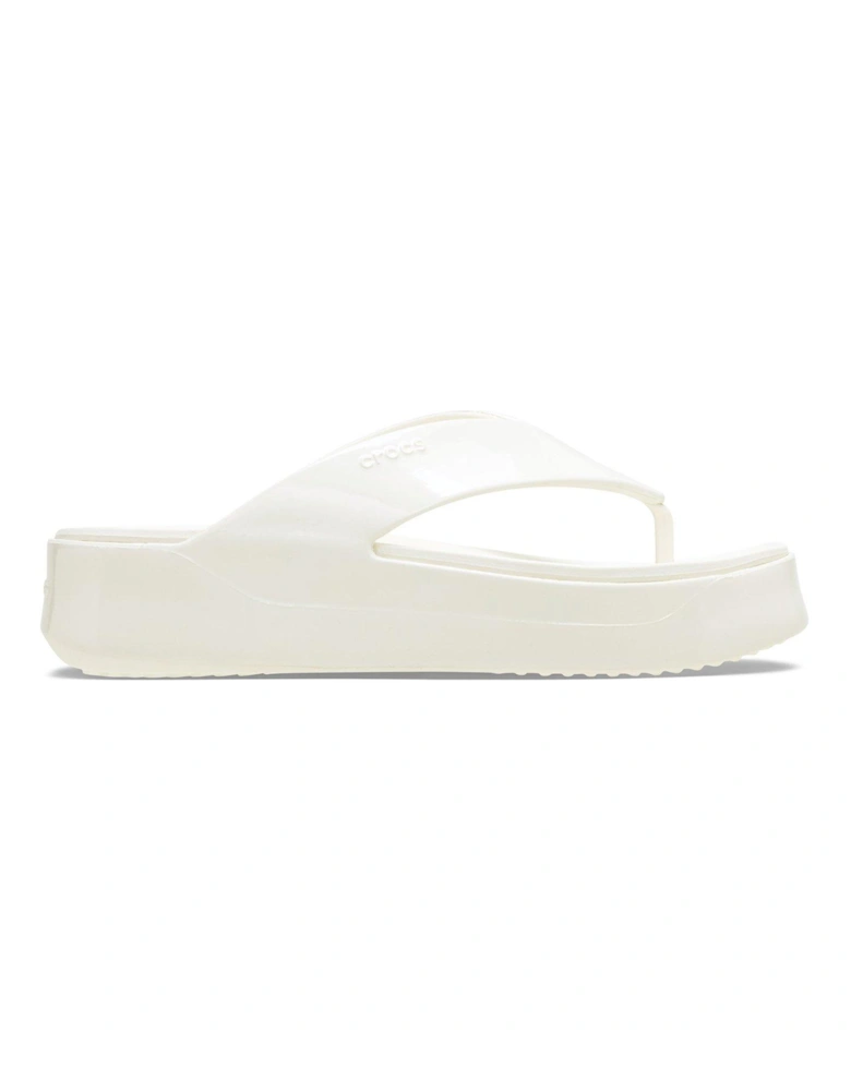 Getaway Platform Patent Flip Flops - Off White
