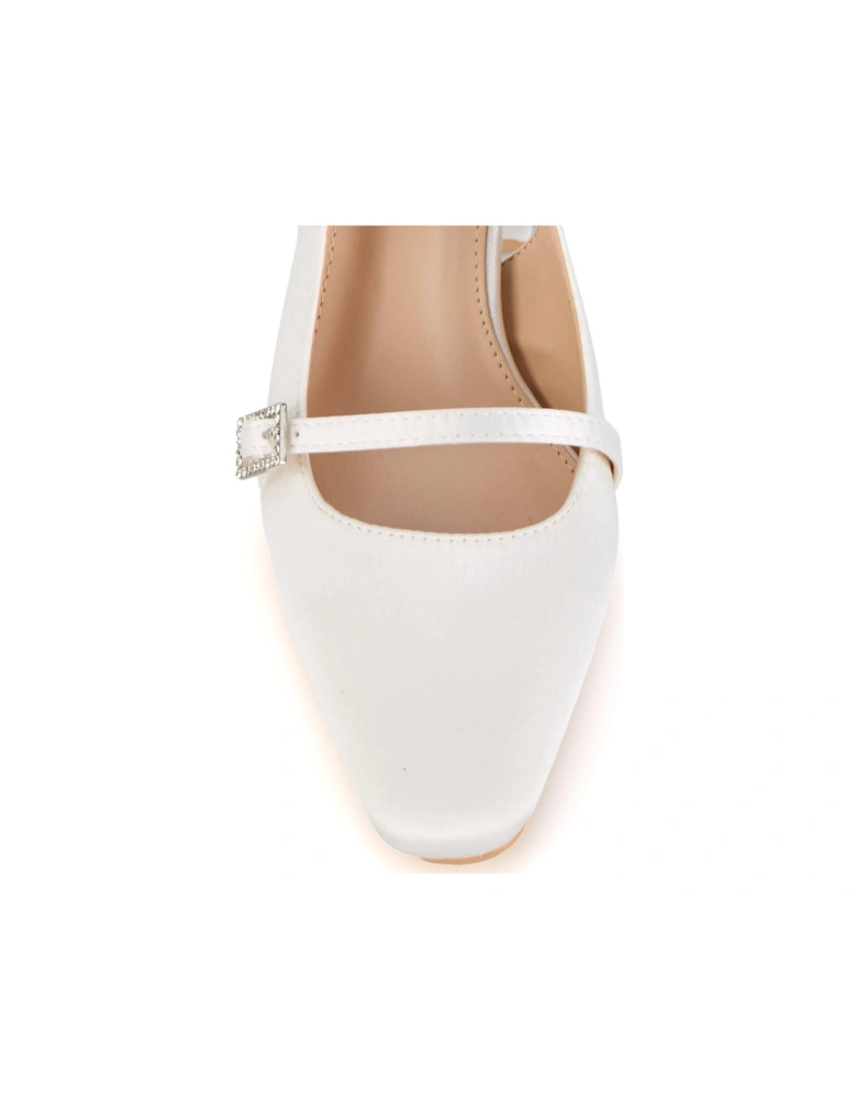 Be Mine Harriot Heeled Shoes - Ivory Satin