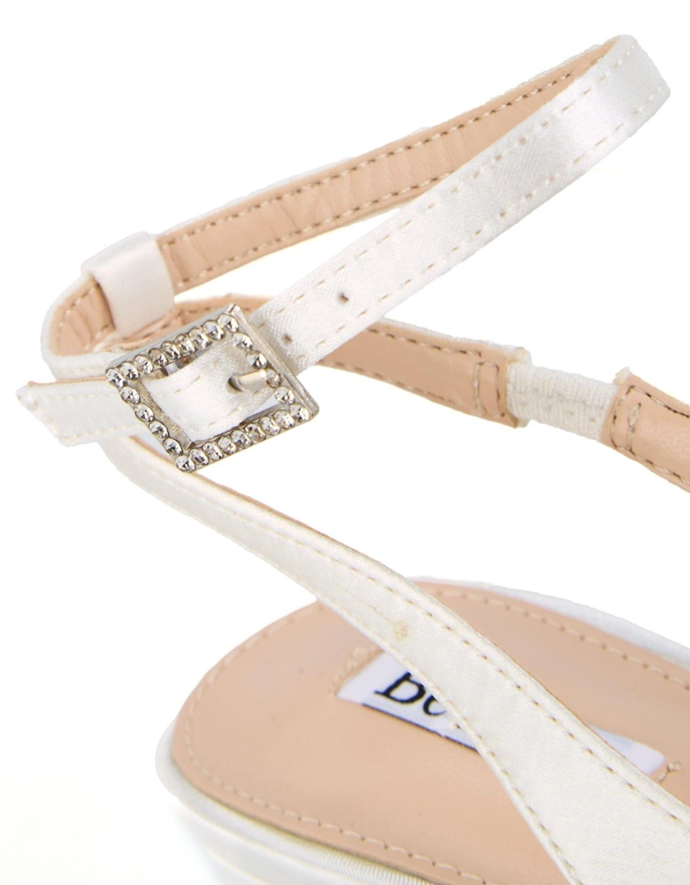 Be Mine Harriot Heeled Shoes - Ivory Satin