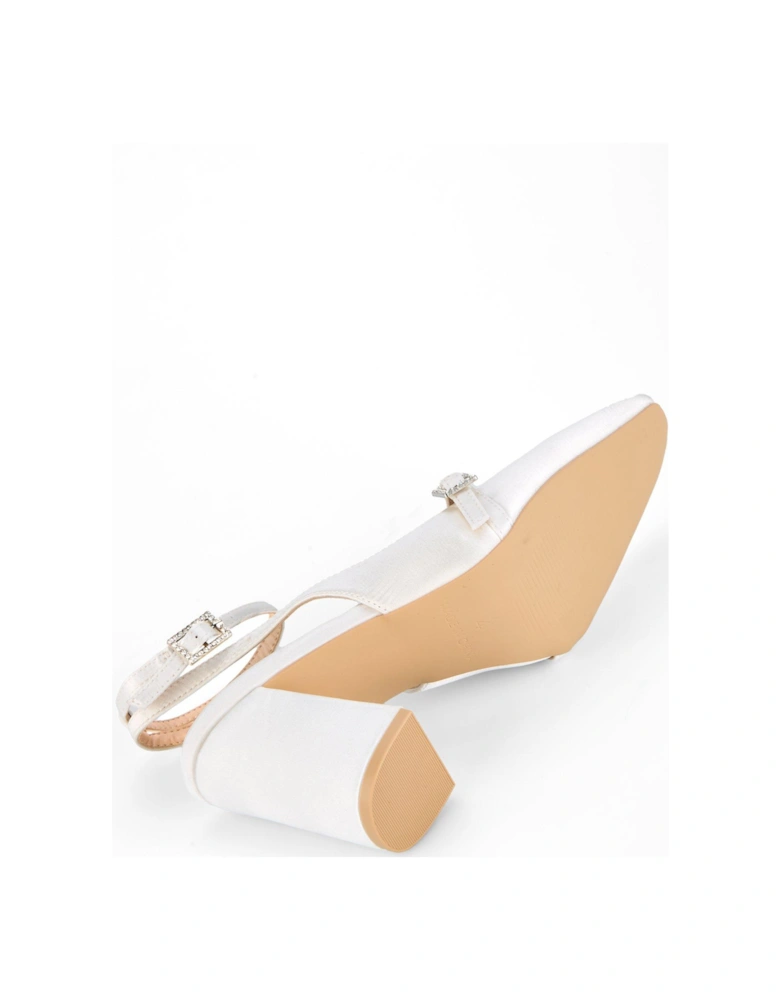 Be Mine Harriot Heeled Shoes - Ivory Satin