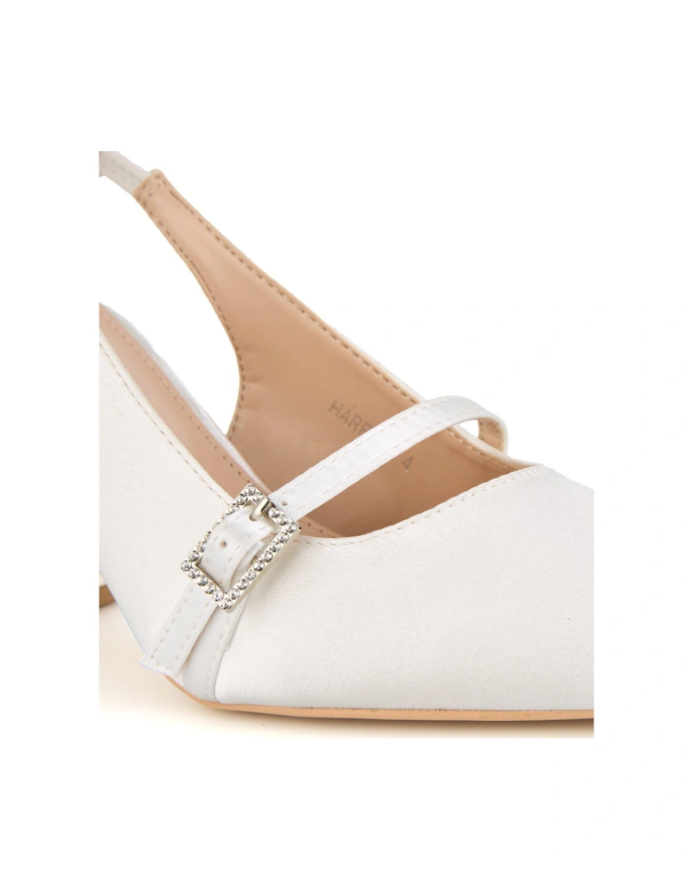 Be Mine Harriot Heeled Shoes - Ivory Satin