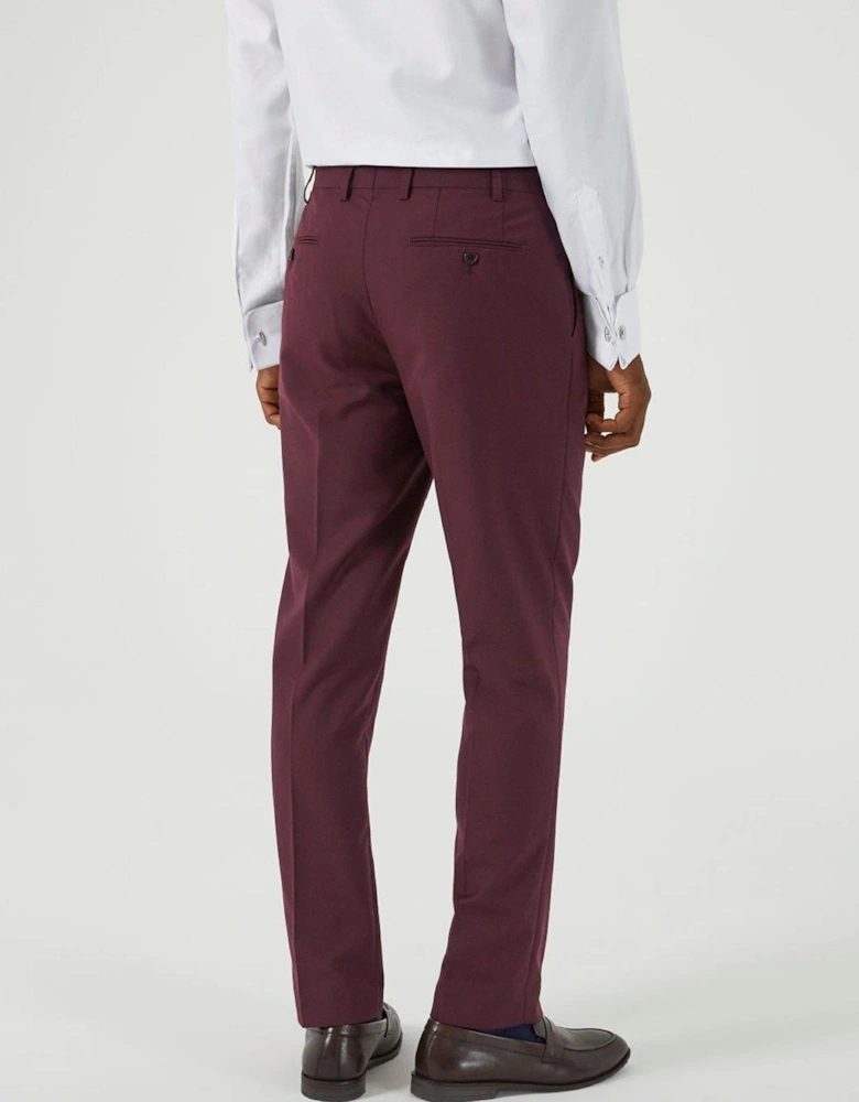 Madrid Tailored Fit Suit Trousers - Dark Red