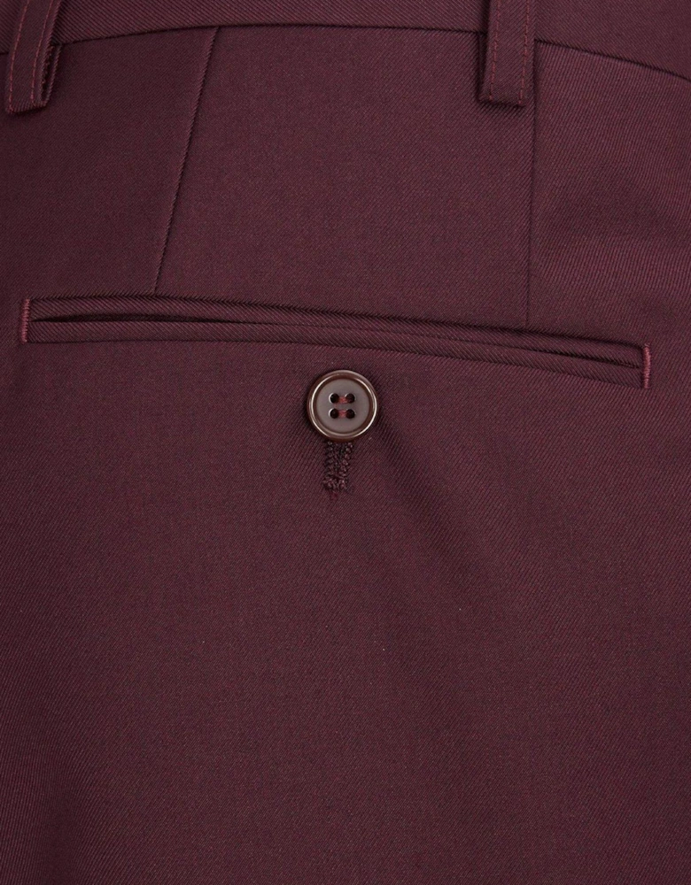 Madrid Tailored Fit Suit Trousers - Dark Red