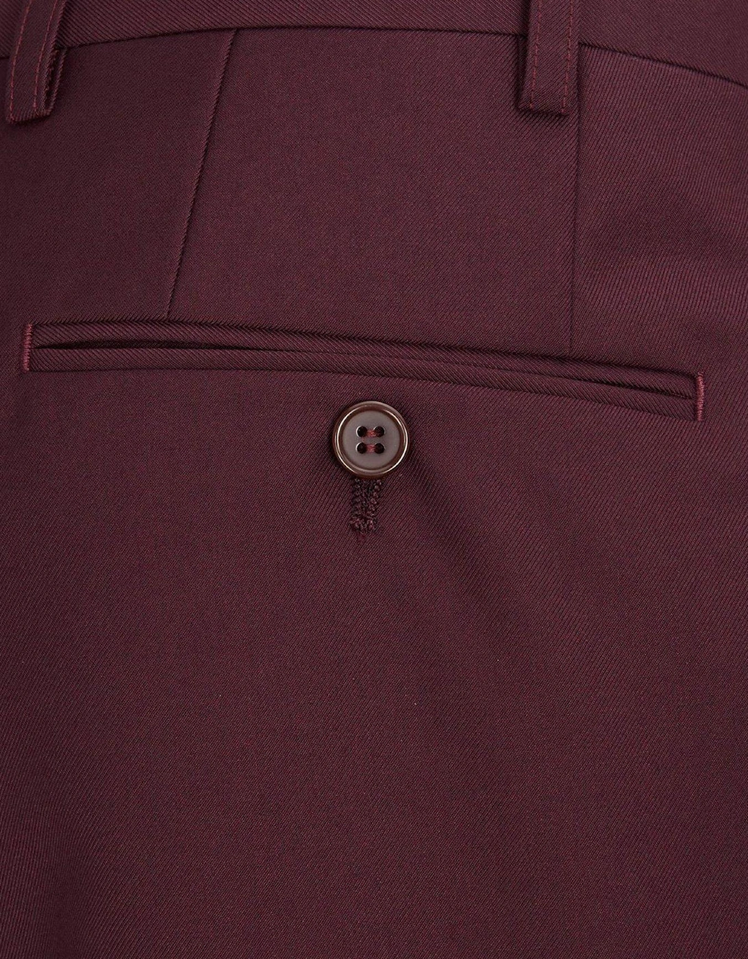 Madrid Tailored Fit Suit Trousers - Dark Red