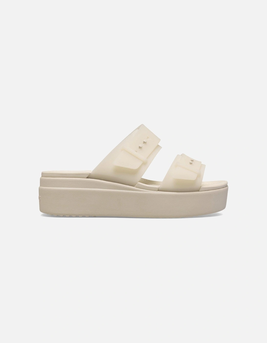 Brooklyn Buckle Frosted Low Wedge - Beige, 2 of 1
