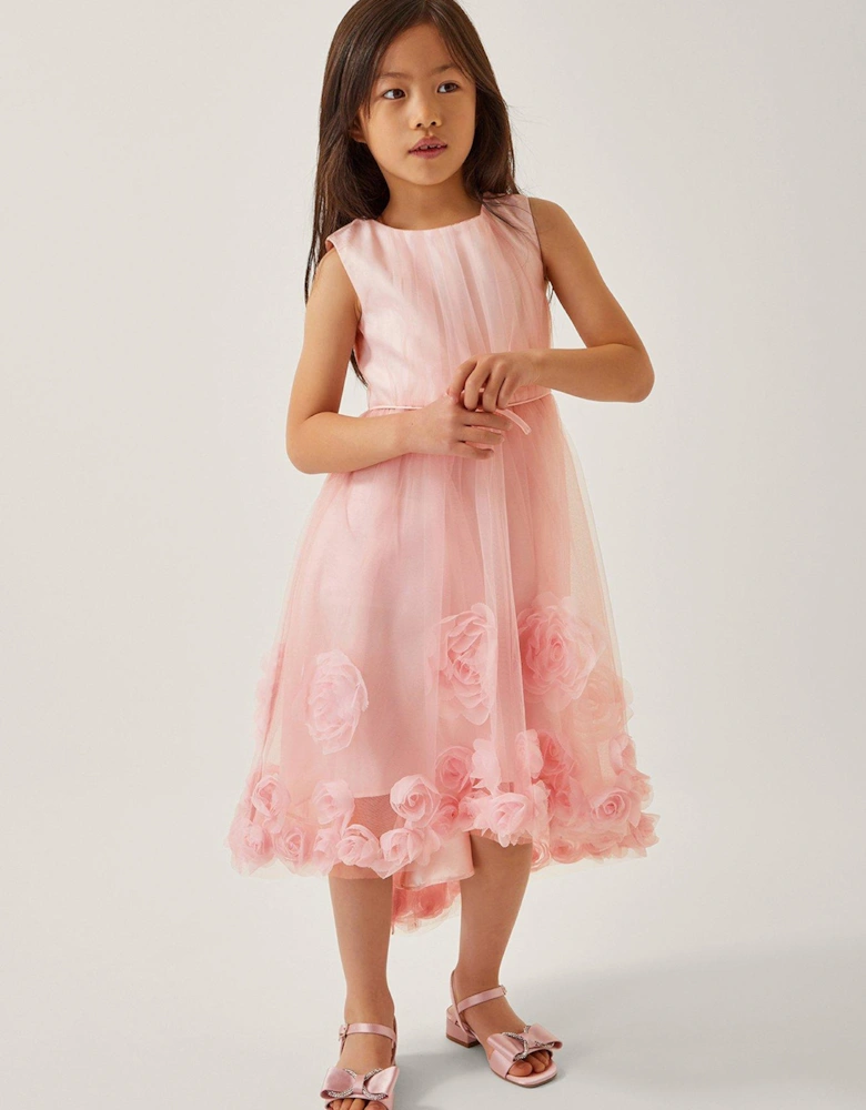 Girls Josie 3d Rosette Dress - Pink