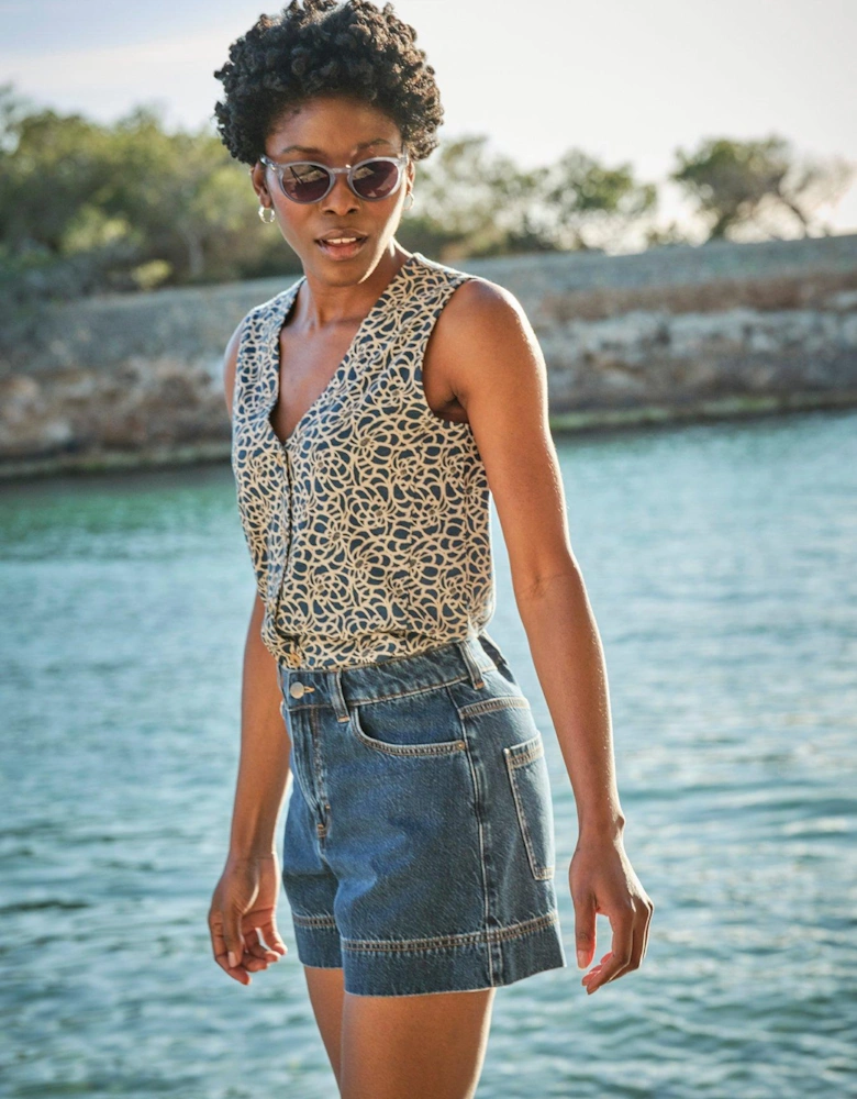 Joni Shibori Waistcoat - Blue