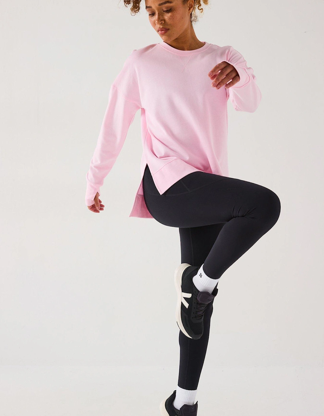 Womens Training After Class Longline Sweatshirt - Pink